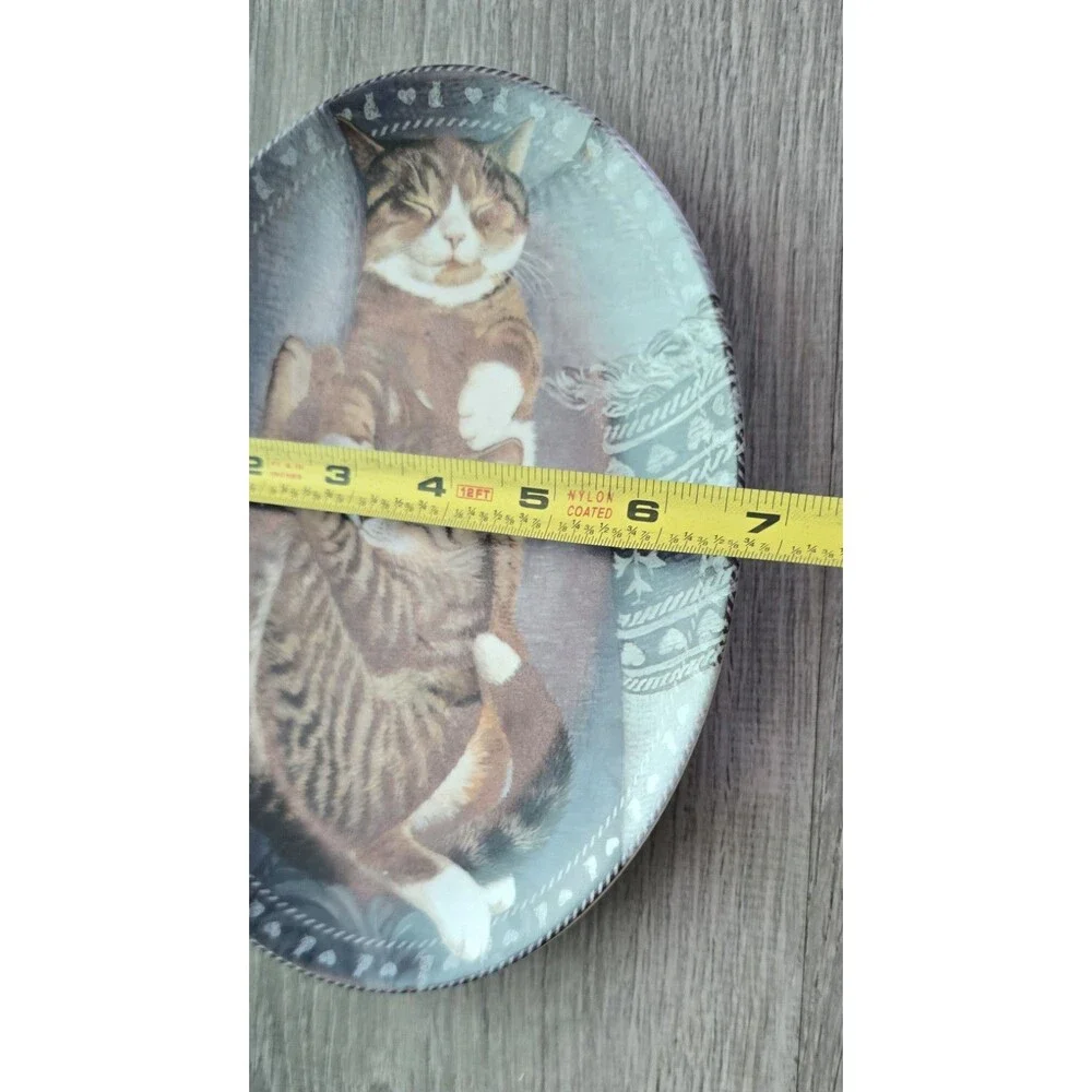 2002 Bradford Exchange Kitty Comforts Sweet Slumber Oval Cat Collector Plate